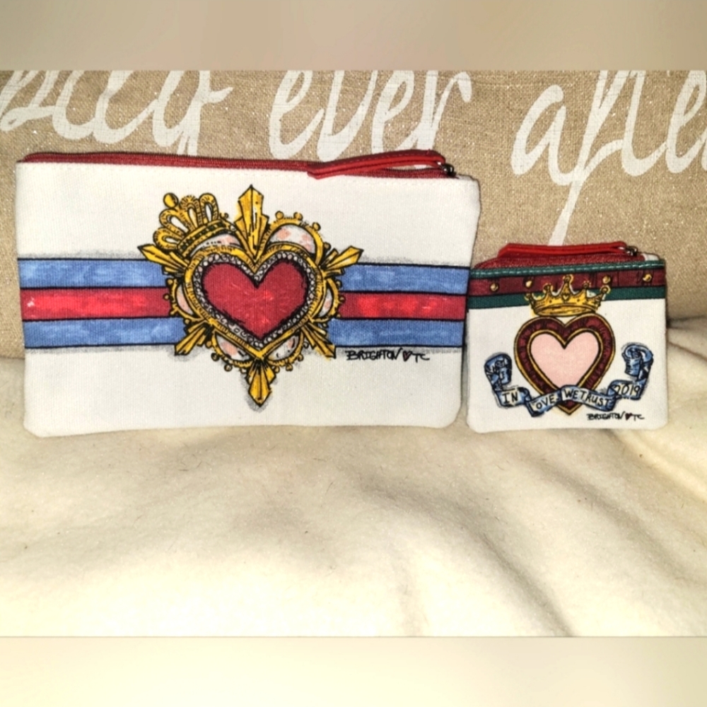 BRIGHTON COSMETIC POUCHES (2 PC) COLLECTIBLE, DESIGNED BY TOM CLANCY NWOT